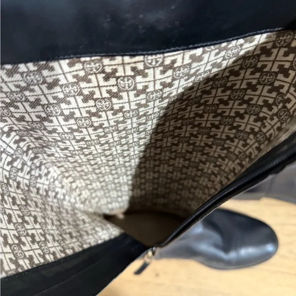 Tory Burch Black Leather Riding Boots - Picture 4 of 8